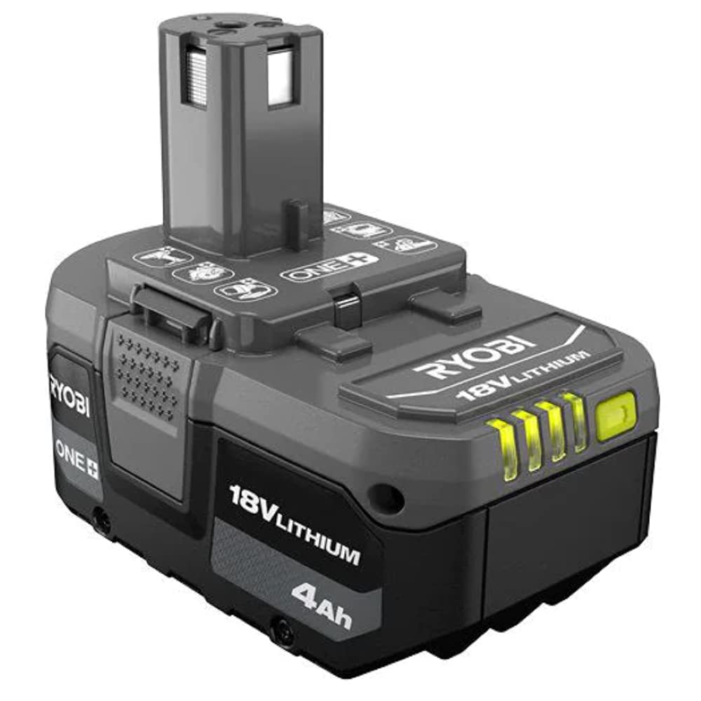 RYOBI ONE+ 18V Lithium-Ion 4.0 Ah Battery - Up to 3X Runtime vs 1.5Ah, LED Fuel Gauge, 18V Compatible PBP005