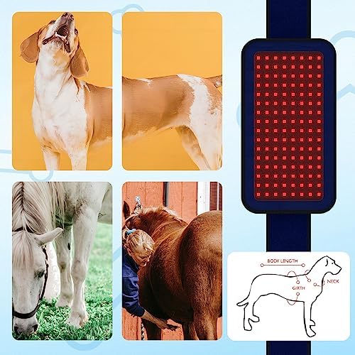 Red Infrared Light Therapy Belt for Pets Pain Relief, Portable Wearable Cold Laser Therapy Device for Dogs Tissue Repair, Joint & Back Pain