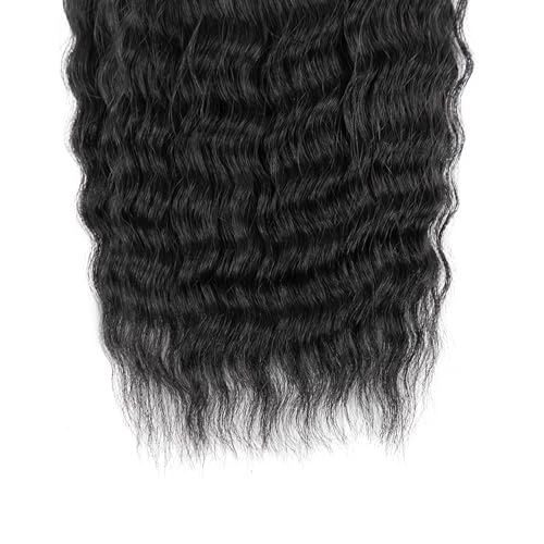 Super Wave Bulk Human Hair Wet and Wavy Braiding Hair - French Braiding Hair, No Weft, 100% Virgin, 100g (1Pack-4PCS), Boho Braids (Natural Black, 22 Inch)