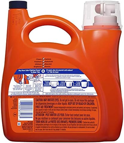Tide Plus Febreze Fresh Sport Odor Defense HE Turbo Clean Liquid Laundry Detergent, Active Fresh Scent (89 Loads), 138 Fl Oz - Packaging May Vary