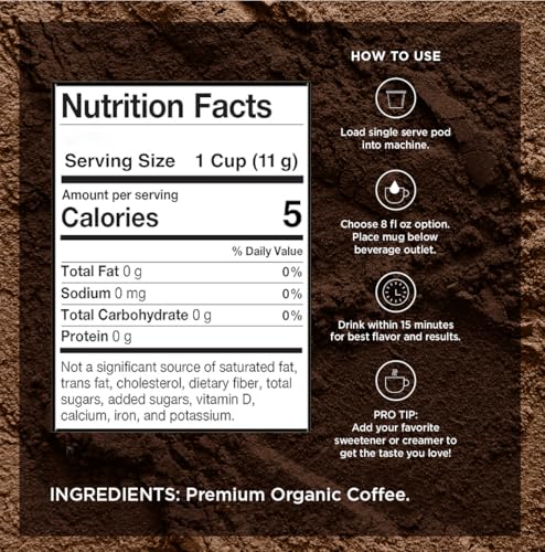 VitaCup Perfect Low Acid Coffee Pods, USDA Organic & Fair Trade, Mycotoxin Free, Dark Roast Guatemala Single Origin, Clean & Pure Recyclable Single Serve Pod compatible w/Keurig K-Cup Brewers,64 CT