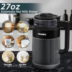 𝟲 𝗶𝗻 𝟭 Nut Milk Maker, 27oz(800ml) Homemade Almond, Oat, Coconut, Soy, Plant Based Milks and Non Dairy Beverages, Soy Milk Maker Machine with Delay Start/Keep Warm/Self-Cleaning/Boil Water