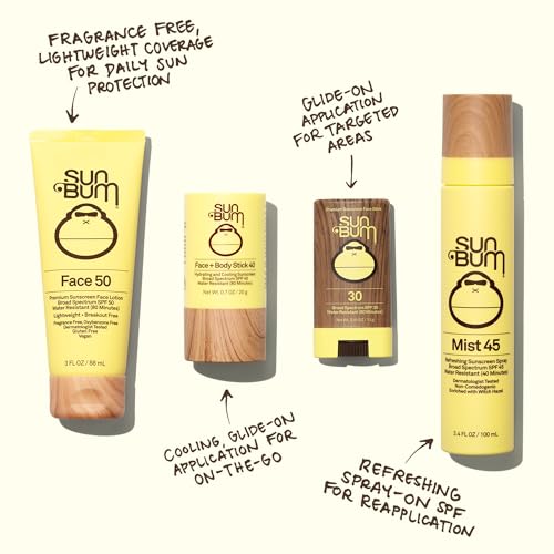 Sun Bum Original SPF 70 Sunscreen Face Lotion - Broad Spectrum Moisturizing Facial Sunscreen with Vitamin E - Fragrance Free - Travel Size - 3 oz