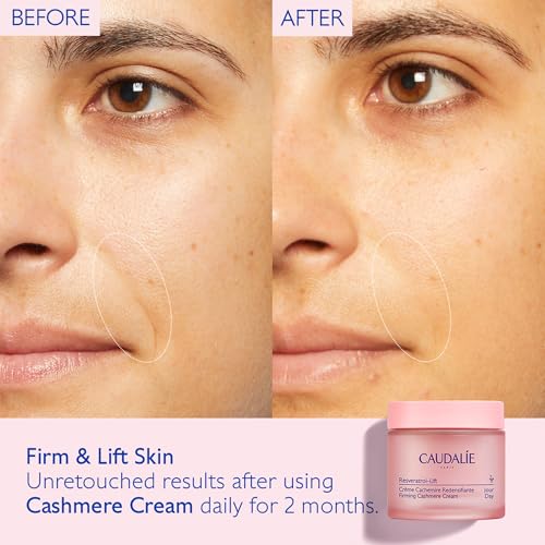 Caudalie Resveratrol Lift Retinol Alternative Firming Cashmere Cream, Anti-Aging Moisturizer with Resveratrol, Hyaluronic Acid & Vegan Collagen, Refill Pod, 1.6 oz