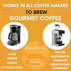 Sarasota Coffee Ground Packets | Gourmet Medium Roast Bulk Coffee Packs | Breakfast Blend | Low Acid Mold Free Singles Individual Pouches for 12 Cup Coffee Maker | 1.75 Ounce Bags, 100 Count