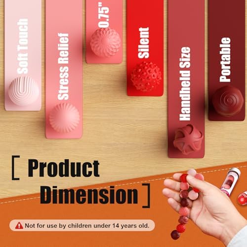 Silicone Magnetic Balls, Fidget Toys, 12-Pack Stress Relief Toys for Adults, Teens, Sensory Toy for Fingers Hands, Quiet Office Desk Toys with Textures, Magnet Fidget Fun Gift (2 Pack(Red+Purple))