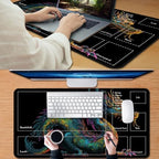 for MTG Game Playmat, for Magic TCG Rubber Play mat,Tabletop Card Playmats with Smooth Surface,Trading Card Inked Game Mat with Zones,Battle Game,Colorful Dragon