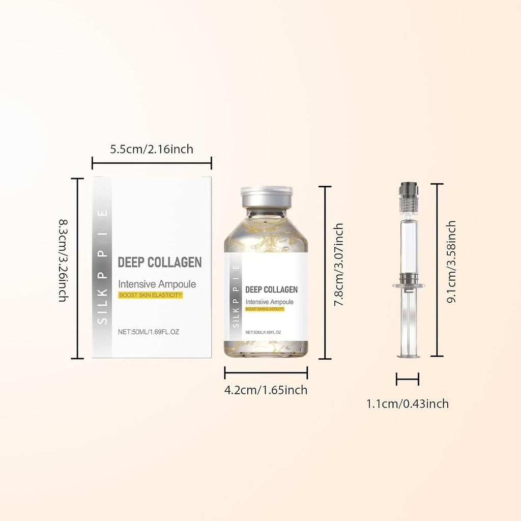 Deep Collagen Lifting Ampoule Serum, Korean Anti-Aging Facial Essence, Intensive Firming Wrinkle-Smoothing Hydrating, Non-Greasy Gentle Formul (2, 50ml/1.69fl.oz)