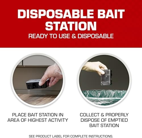 Tomcat Mouse Killer Disposable Station for Indoor/Outdoor Use - Child & Dog Resistant, 2 Stations with 1 Bait Each