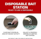 Tomcat Mouse Killer Disposable Station for Indoor/Outdoor Use - Child & Dog Resistant, 2 Stations with 1 Bait Each