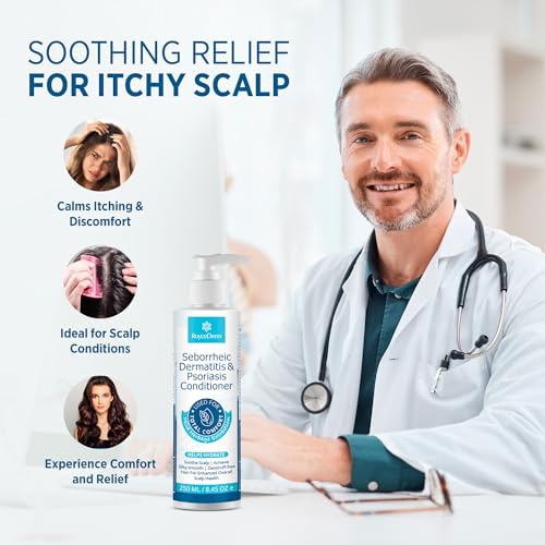 Roycederm Seborrheic Dermatitis Psoriasis Conditioner: Scalp Treatment for Folliculitis Psoriasis Dry Itchy Scalp Oily Hair - Dandruff Conditioner for Healthy Hair