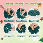 Christmas Sensory Activity Board Set, 3PCS Silicone Fidget Toy for ADHD and Autism, Sensory Toys with Christmas Tree, Stocking and Lucky Bag, Chirstmas Gifts for Kids 2+ with 54 Strings