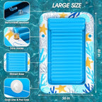 Inflatable Tanning Pool Lounger Float - Jasonwell 4 in 1 Sun Tan Tub Sunbathing Pool Lounge Raft Floatie Toys Water Filled Tanning Bed Mat Pad for Adult Blow Up Kiddie Pool Kids Ball Pit Pool