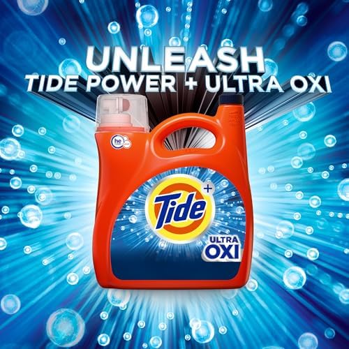 Tide Ultra Oxi Liquid Laundry Detergent, 74 Loads, 105 fl oz, HE Compatible