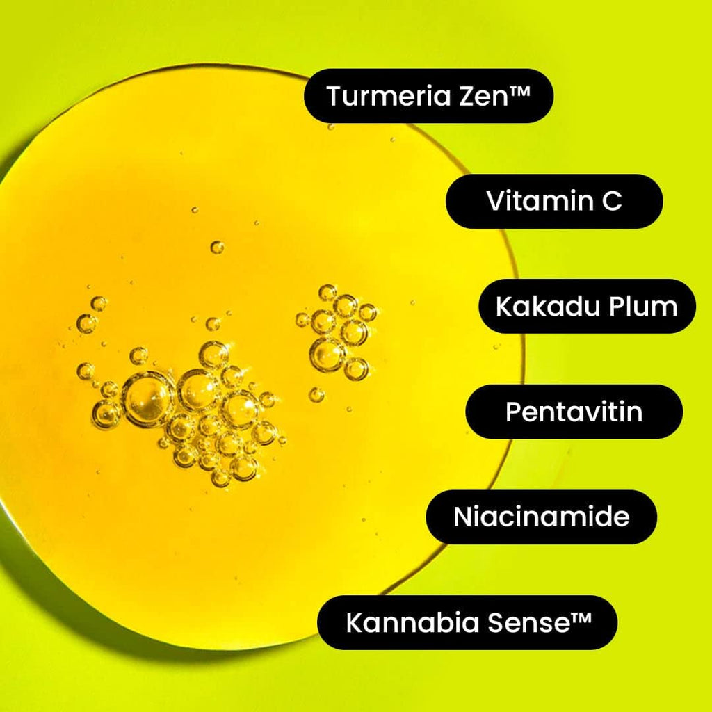 Gleamin Supercharged Balance Brightening Serum, Vitamin C, Turmeria Zen, Kannabia Sense, Niacinamide – Hydrating Face Serum for Dark Spots & Radiance, 1 fl oz (30ml)