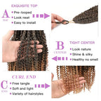 ZRQ Goddess Passion Twist Hair with Curly End 18 Inch Pre Twisted Passion Twist 8 Packs Ombre Blonde Pre Looped Long Boho Style Crochet Braids Hair Extensions for Women