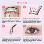 Idol Lash Extension Kit 10-12mm Cluster Lashes C+ Curl Natural Look Eyelash Clusters With Bottom Lashes Faux Lash Clusters Extensions With Tweezers & Glue For DIY Individual Lashes at Home
