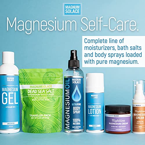 Magnesium Lotion – Super Concentrated – Made with Aloe and Shea – For Leg Cramps, Sore Muscles & Joints, Rejuvenation – Safe for Kids, Made in the USA (Chamomile & Lavender)
