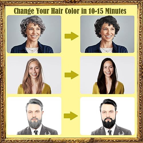 Herbal Burgundy Hair Dye Shampoo - Instant 3-in-1 Gray Coverage for Women & Men, 16.90 Fl OZ (Dark Wine Red)