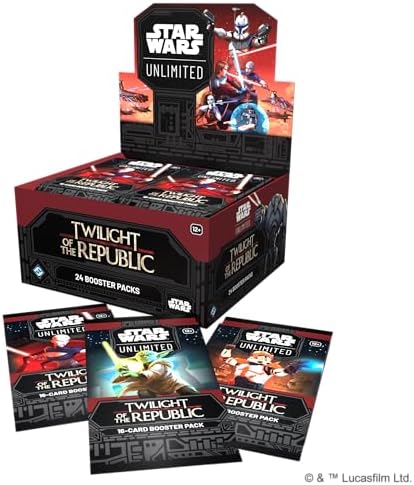 Asmodee Star Wars: Unlimited TCG Twilight of The Republic Booster Display (Set of 24 Booster Packs) - Trading Card Game for Kids & Adults, Ages 12+, 2+ Players, 20 Min Playtime