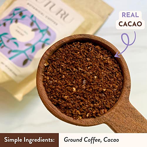 Organic Dark Chocolate Ground Coffee - Medium Roast, Organic Flavored Coffee - Real Cacao - Smooth Low Acid - Perfect for Drip, Pour Over or Cold Brew - 8 oz, 22 Servings