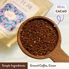 Organic Dark Chocolate Ground Coffee - Medium Roast, Organic Flavored Coffee - Real Cacao - Smooth Low Acid - Perfect for Drip, Pour Over or Cold Brew - 8 oz, 22 Servings