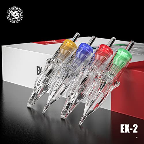 Dragonhawk Extreme Tattoo 50Pcs Cartridges Needles Mixed Sizes 1003RL 1005RL 1007RL 1009RL 1011RL EX-1 (#10RL-50PCS)