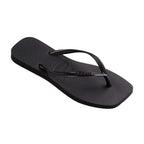 Havaianas Women's Slim Square Solid Flip Flops, Black, 7-8 Medium US