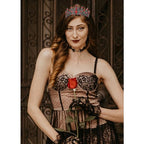 CURASA Black Tiaras for Women Red Gothic Crown for Women Girls Queen of Hearts Crown Quinceanera Tiara Princess Crowns Royal Queen Crown Baroque Vintage Crown for Halloween Costume Birthday Cosplay