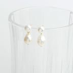 Freshwater Cultured White Baroque Pearl Dangling Drop Earrings for Women