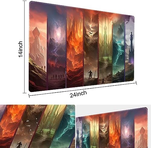 MTG Playmat Size 24x14in Free Storage Bags Non-Slip Backing Printing, Ideal for Card Game Enthusiasts TCG Playmat (No with Zone,Secret of The Castle)