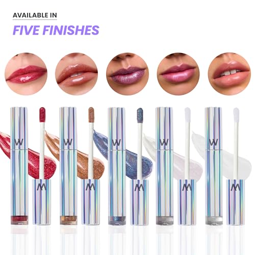 Wonderskin WONDER BLADING Top Gloss - Red Glitter Lip Gloss, Hydrating and High Shine Finish Lip Makeup (Red Glitter)