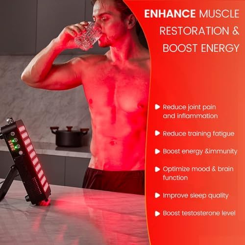 Bestqool Red Light Therapy, Dual Chip 660nm 850nm Clinical Grade Red Light Therapy for Face, Portable Infrared Light Therapy for Body, Pain Relief, Muscle Fast Recovery. 50W.