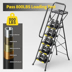 KINGRACK 5 Step Ladder with Tool Platform, Folding Step Stool with Handrails, Sturdy Steel Ladder with Wide Pedal, 800 LBS Portable Safety Ladder for Adults Painting Home Outdoor Garage