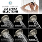Luxury Spa Series, 6 Spray Settings 4.5 inch Hand Held Shower Head, Extra Long Stainless Steel Hose, MAXX-imize Your Shower with Showerhead in Brushed Nickel Finish