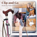 Merry Sticks Walking Cane Holder, Smart Reflective Cane Holder Clip for Table, Walking Stick Accessories for Senior, Portable, Foldable, and Convenient