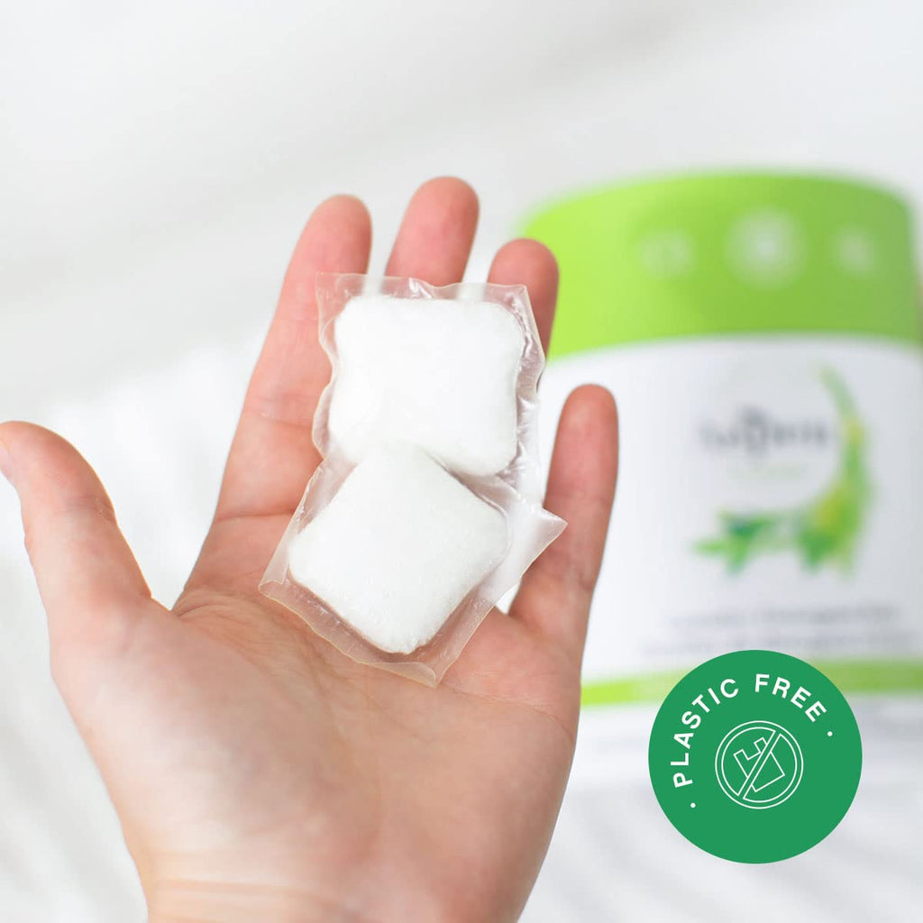 AspenClean | Laundry Pods | Eucalyptus and Rosemary | Clean Detergent for Sensitive Skin | Zero Plastic | Non - Toxic | 100% Natural | EWG Verified - 36 Count