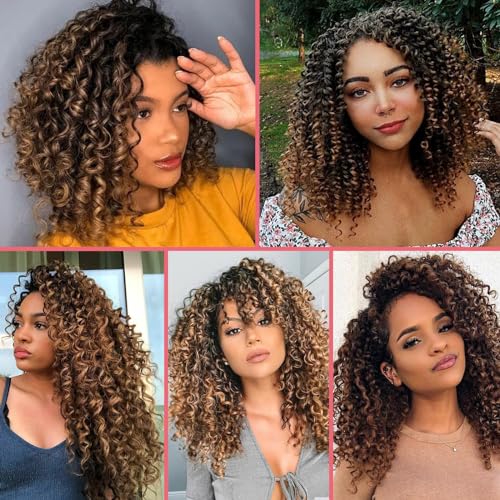 Leeven Curly Crochet Hair 10 Inch 8 Packs Burgundy Gogo Curl Crochet Hair Pre Looped Ocean Wave Crochet Hair Ombre Red Deep Twist Bohemian Box Braids Synthetic Water Wave Braiding Hair for Women