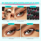 Lash Clusters Kit 320Pcs 60D 80D DIY Individual Lashes Extension Kit Lash Bond And Seal Lash Remover For Eyelashes Extensions Lash Applicator Tool For False Eyelash Cluster Kit At Home(D-Mix10-16mm)