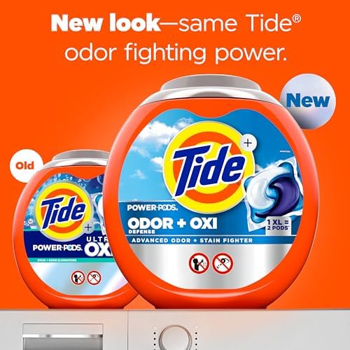 Tide Ultra OXI Power PODS with Odor Eliminators Laundry Detergent Pacs 32 Count For Visible and Invisible Dirt