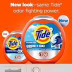 Tide Ultra OXI Power PODS with Odor Eliminators Laundry Detergent Pacs 32 Count For Visible and Invisible Dirt