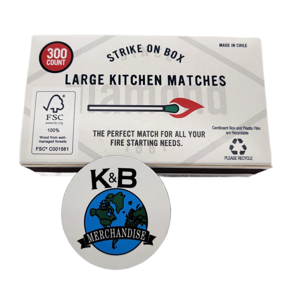 Diamond Strike On Box Matches (10 Boxes of 300) Multi Use Candle Fireplace Grill BBQ Kitchen Camping and Many Other Occasions Includes a K&B Merchandise Magnet [Packaging May Vary]