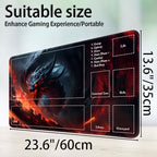 for MTG Game Playmat, for Magic TCG Rubber Play mat,Tabletop Card Playmats with Smooth Surface,Trading Card Inked Game Mat with Zones,Battle Game,Fire Dragon