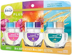 Febreze Plug In Air Freshener, Odor-Fighting Scented Oil Refill, Spring Fruit Mix, 3 Refill