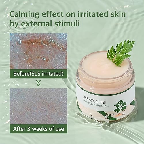 ROUND LAB Mugwort Calming Cream 80ml / Soothing, Moisturizing, Madecassoside, Calming Cream