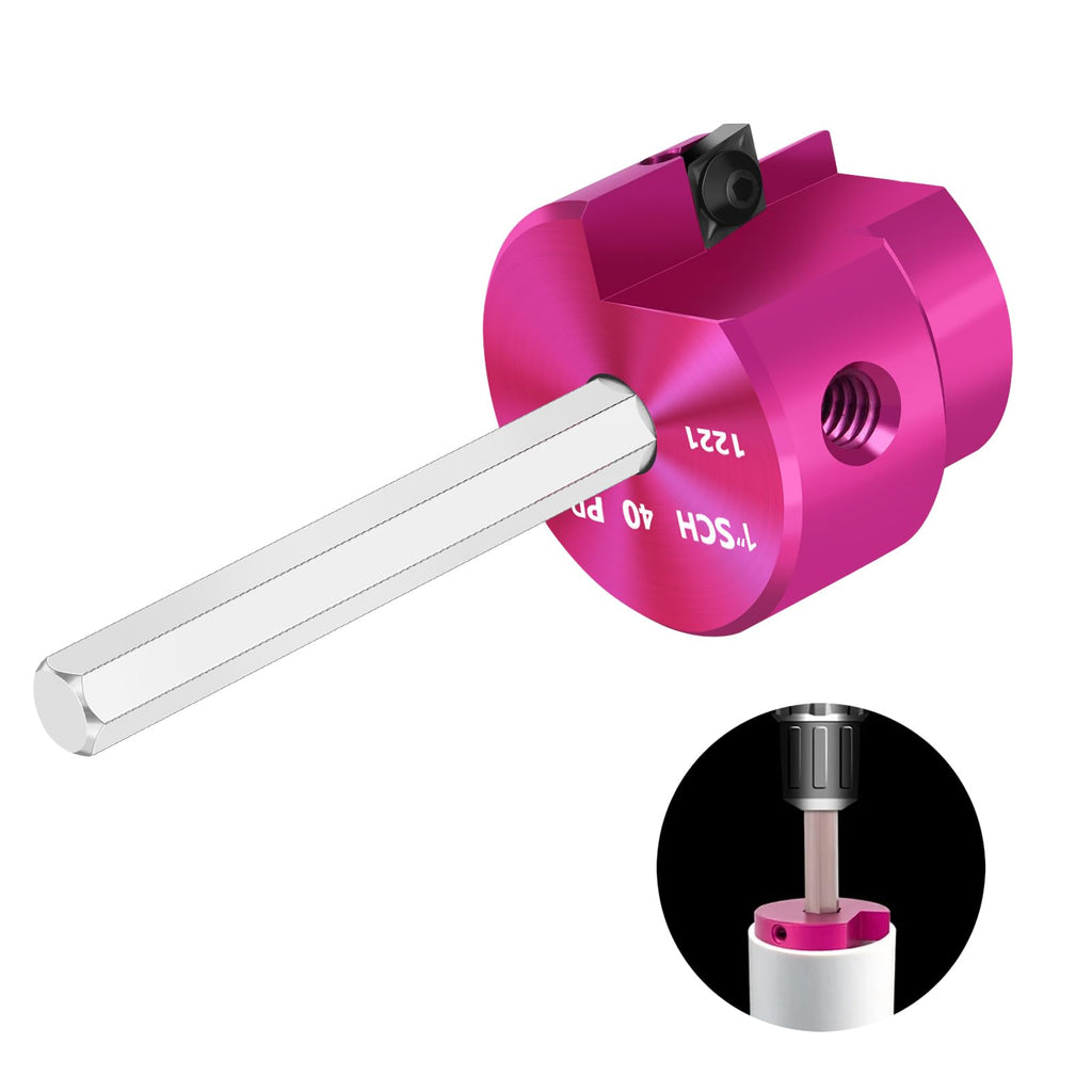 PVC Pipe Reamer for 4 Inch I.D. SCH.40 PVC Pipes, Fitting Saver with 3/8-Inch Hex Shaft,Socket Saver Plastic Pipe Fitting Reamer Tool for Plumbing Sch.40 Socket Hub Coupling Removing