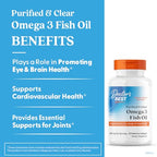 Doctor's Best Omega 3 Fish Oil Supplement for Women & Men - Source of DHA, EPA, & Omega-3 Fatty Acids, Purified, High 2000 mg Potency, Heart Health Support, Non-GMO, Gluten Free - 120 Marine Softgels