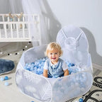 GOGOSO Ball Pit Balls for Toddler, Baby Plastic Playballs Kids Soft Pastel Pelotas Non-Toxic BPA-Free Pearl Blue+Light Blue+White 1000 Balls