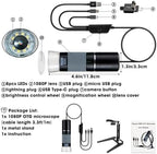 Ninyoon Full HD 1080P USB Digital Microscope Camera for iPhone iPad Android PC, 50-1000X High Definition Portable Handheld Microscope with Light for Coin Plants Trichome Soldering Skin Scalp