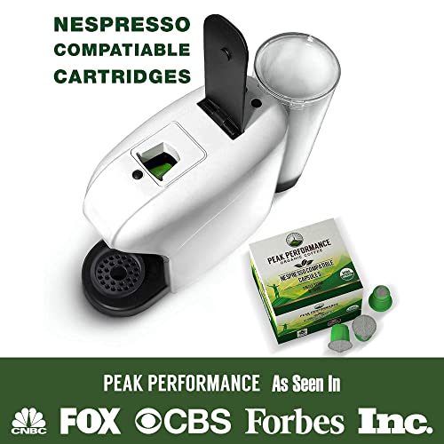Organic Nespresso Compatible Capsules - Peak Performance Fair Trade, Low Acid, Organic Espresso Coffee Pods (36 Count) Compatible With All Nespresso Capsule Brewers. Medium Roast Single Serve Pod